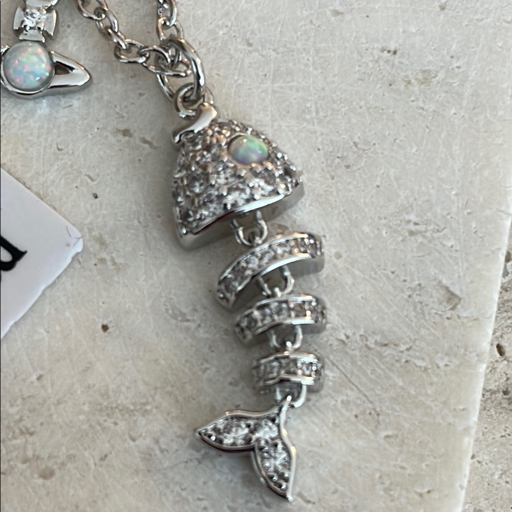 Vivienne Westwood Cascading Orb Necklace Silver Saturn Pendant Statement - Picture 2 of 2
